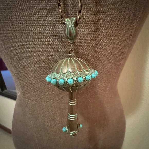 Copper Squash Blossom Pendant Necklace - Picture 1 of 3